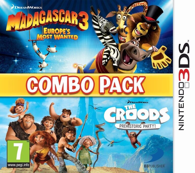 Combo Pack: Madagascar 3: Europe’s Most Wanted + Croods, The: Prehistoric Party!