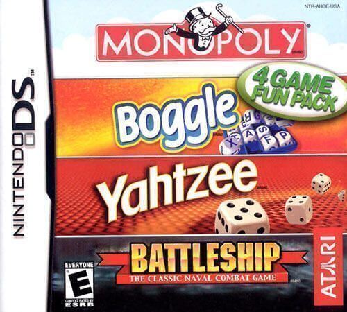 4 Game Fun Pack: Monopoly + Boggle + Yahtzee + Battleship